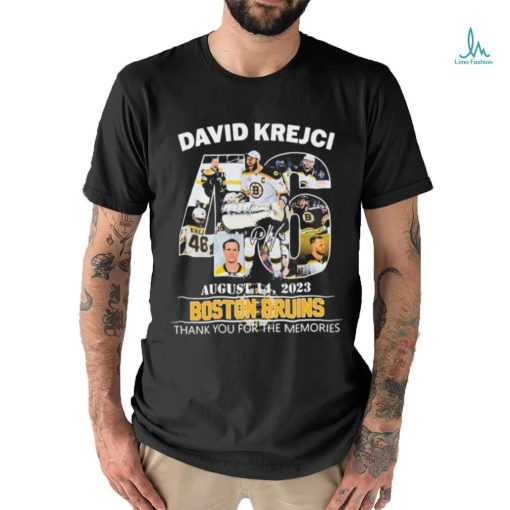 Boston Bruins 46 David Krejci 2023 Thank You For The Memories Signature Shirt