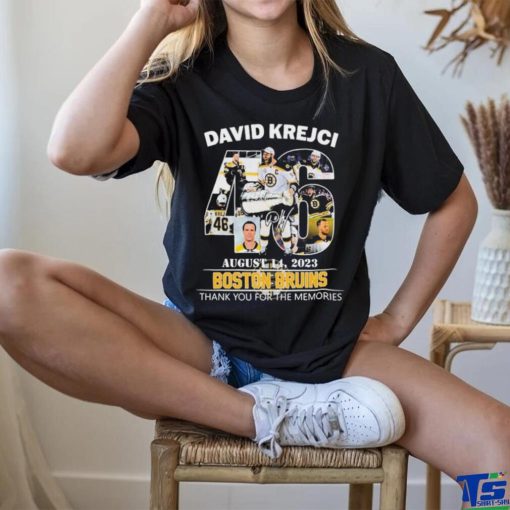 Boston Bruins 46 David Krejci 2023 Thank You For The Memories Signature Shirt