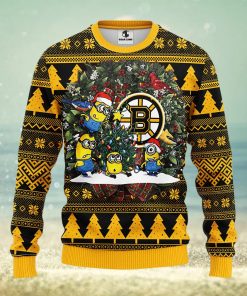 Boston Bruins Minion Christmas Ugly Sweater