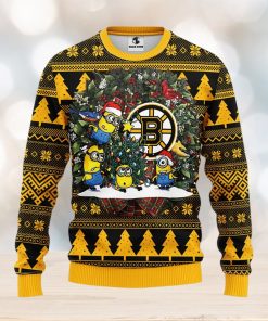 Boston Bruins Minion Christmas Ugly Sweater