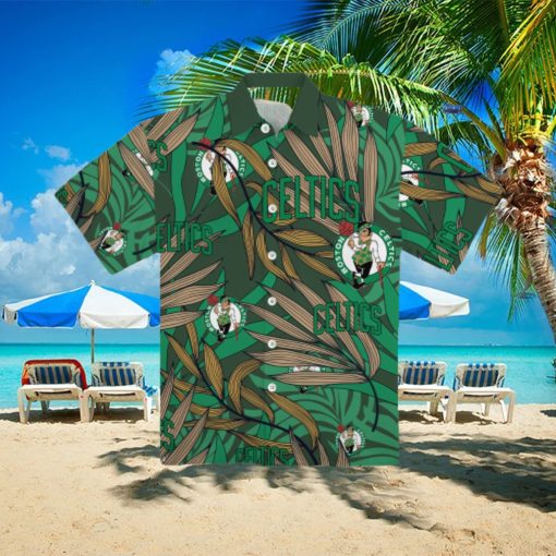 Boston Celtics 2023 Tropical Palm Leaves Aloha Hawaiian Shirt Boston Celtics Hawaiian Shirt