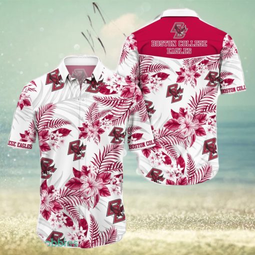 Boston College Eagles Tropical Hibiscus Pattern Trending Summer Gift Hawaiian Shirt