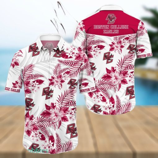 Boston College Eagles Tropical Hibiscus Pattern Trending Summer Gift Hawaiian Shirt