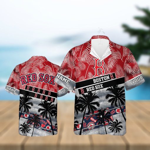 Boston Red Sox MLB Personalized Palm Tree Hawaiian Shirt