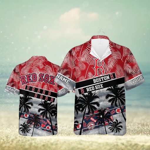 Boston Red Sox MLB Personalized Palm Tree Hawaiian Shirt