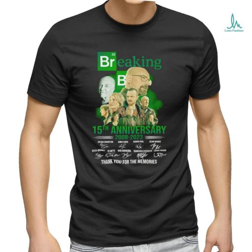 Breaking Bad 15th anniversary 2008 2023 signature thank you for the memories movie shirt