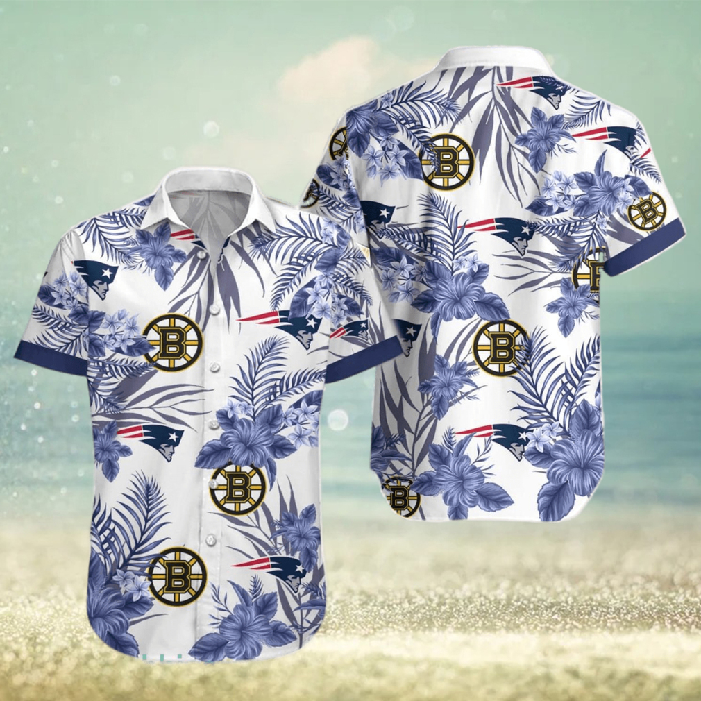 New England Patriots, Boston Bruins Tropical Purple Hawaiian Shirt For Men  And Women