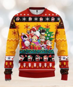 Bts Army Chibi Cute Ugly Christmas Sweater Red Yellow 1 Amazing Gift Men And Women Christmas Gift