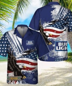 Bud Light Fourth Of July Eagle Hawaiian Shirt For Men And Women Gift Hawaiian Beer