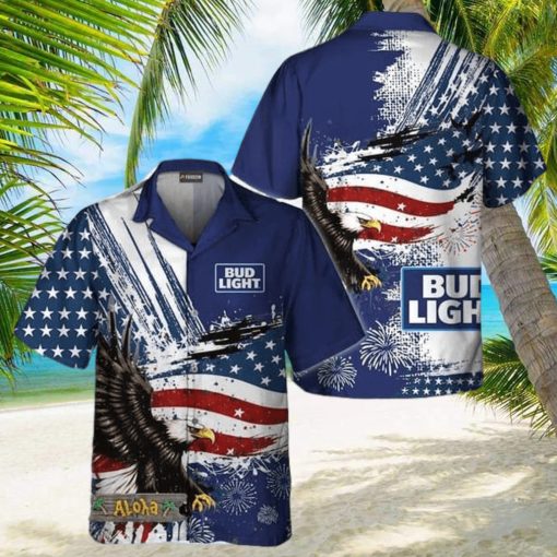 Bud Light Fourth Of July Eagle Hawaiian Shirt For Men And Women Gift Hawaiian Beer