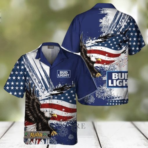 Bud Light Fourth Of July Eagle Hawaiian Shirt For Men And Women Gift Hawaiian Beer