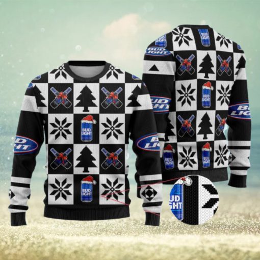 Bud Light Funny Beer Ugly Christmas Sweater Black Gift For Men And Women