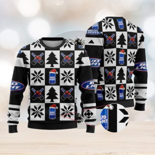 Bud Light Funny Beer Ugly Christmas Sweater Black Gift For Men And Women