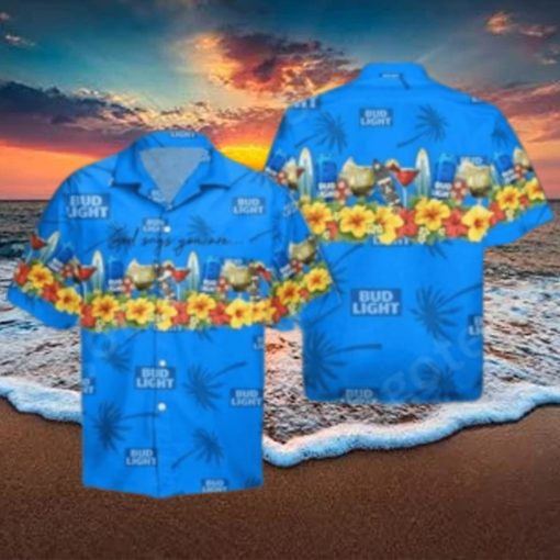 Bud Light Hawaiian Shirt Aloha Shirt Bud Light Beer God Says You Are Tropical Pattern