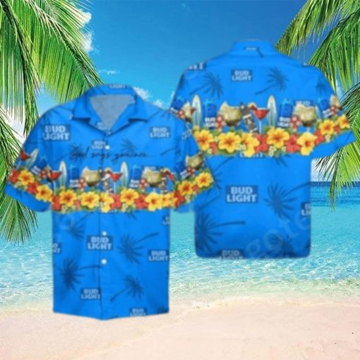 Bud Light Hawaiian Shirt Aloha Shirt Bud Light Beer God Says You Are Tropical Pattern