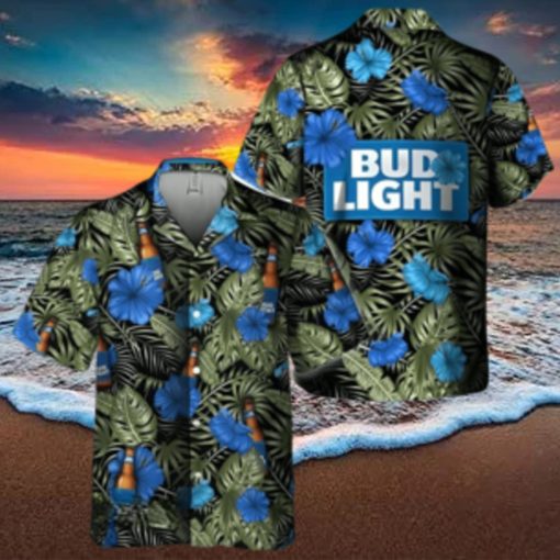 Bud Light Hawaiian Shirt Aloha Shirt Bud Light Beer Tropical Flowers