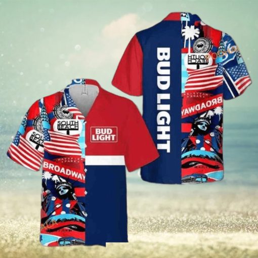 Bud Light Hawaiian Shirt July 4th Independence Day Broadway South Beach