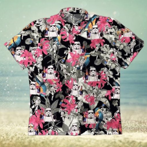 Bud Light Hawaiian Shirt Stormtrooper Pink Flower