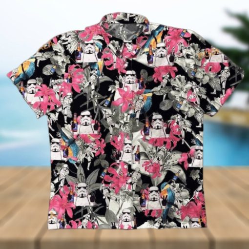 Bud Light Hawaiian Shirt Stormtrooper Pink Flower