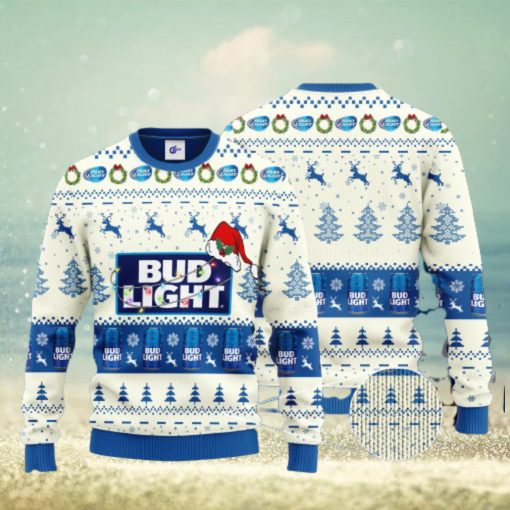 Bud Light Santa Hat Christmas Ugly Christmas Sweater 3D Gift For Men And Women