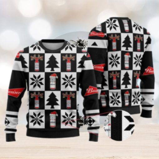 Budweiser Funny Beer Christmas Sweater Black Gift For Men And Women