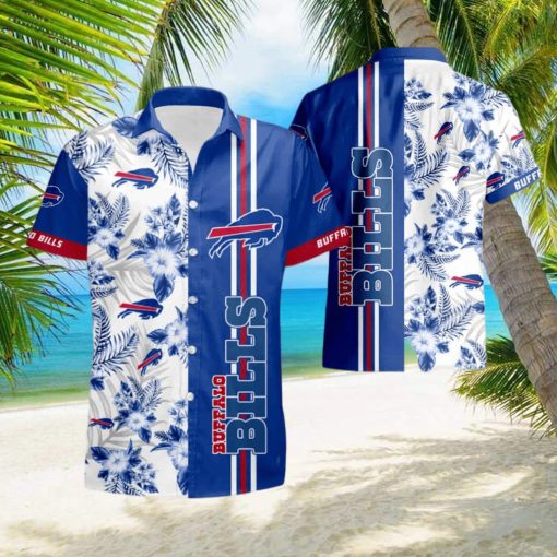 Buffalo Bills Floral With And Blue Summer Hawaiian Shirt