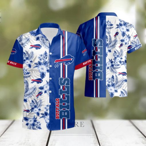 Buffalo Bills Floral With And Blue Summer Hawaiian Shirt