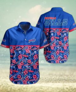 Buffalo Bills Hawaiian Shirt Bills Pink Hibiscus Flowers Hawaiian Shirt