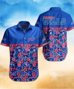 Buffalo Bills Hawaiian Shirt Bills Pink Hibiscus Flowers Hawaiian Shirt