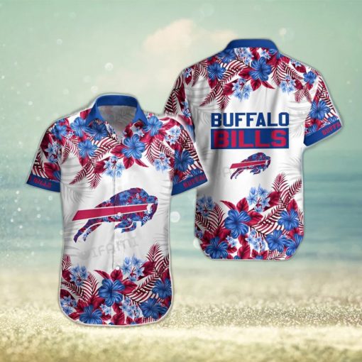 Buffalo Bills Hawaiian Shirt Blue Flower Pink Palm Leaves Buffalo Bills Gift