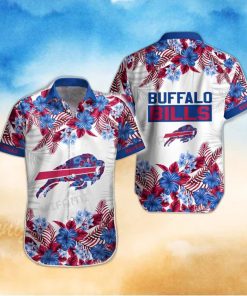 Buffalo Bills Hawaiian Shirt Blue Flower Pink Palm Leaves Buffalo Bills Gift