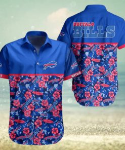 Buffalo Bills Hawaiian Shirt  Blue Red Flowers  Unique Hawaiian Shirt