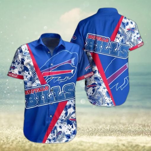 Buffalo Bills Hawaiian Shirt Blue Tropical Flowers Summer Beach Gift