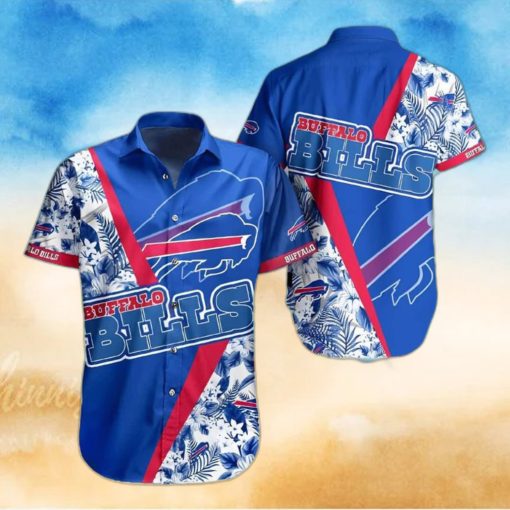 Buffalo Bills Hawaiian Shirt Blue Tropical Flowers Summer Beach Gift