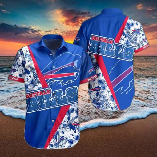 Buffalo Bills Hawaiian Shirt Blue Tropical Flowers Summer Beach Gift