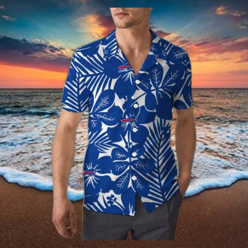 Buffalo Bills Hawaiian Shirt Flower Pattern Beach Gift For Friend, NFL Hawaiian Shirt