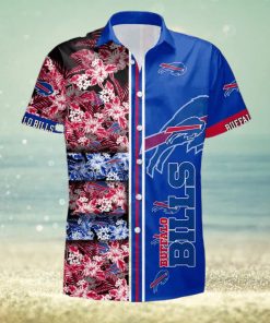 Buffalo Bills Hawaiian Shirt  Flowers And Logo  Cool Hawaiian Shirt