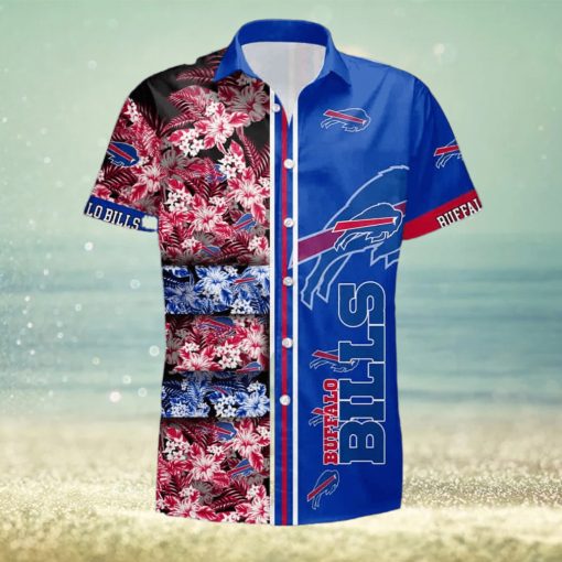 Buffalo Bills Hawaiian Shirt  Flowers And Logo  Cool Hawaiian Shirt