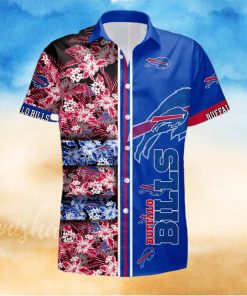 Buffalo Bills Hawaiian Shirt  Flowers And Logo  Cool Hawaiian Shirt