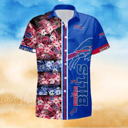 Buffalo Bills Hawaiian Shirt  Flowers And Logo  Cool Hawaiian Shirt