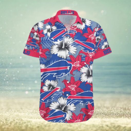 Buffalo Bills Hawaiian Shirt  Flowers Pattern  Hawaiian Print Shirt