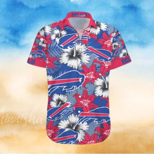 Buffalo Bills Hawaiian Shirt  Flowers Pattern  Hawaiian Print Shirt