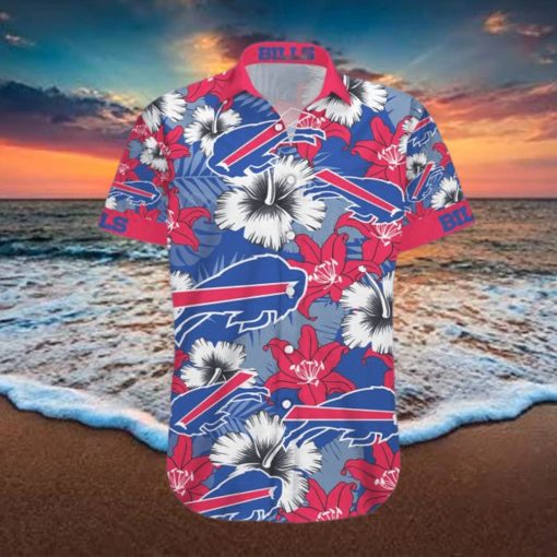 Buffalo Bills Hawaiian Shirt  Flowers Pattern  Hawaiian Print Shirt