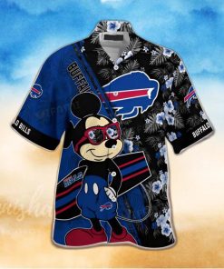 Buffalo Bills Hawaiian Shirt Mickey Floral Pattern Buffalo Bills Gift