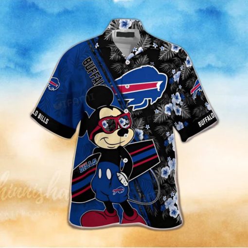 Buffalo Bills Hawaiian Shirt Mickey Floral Pattern Buffalo Bills Gift