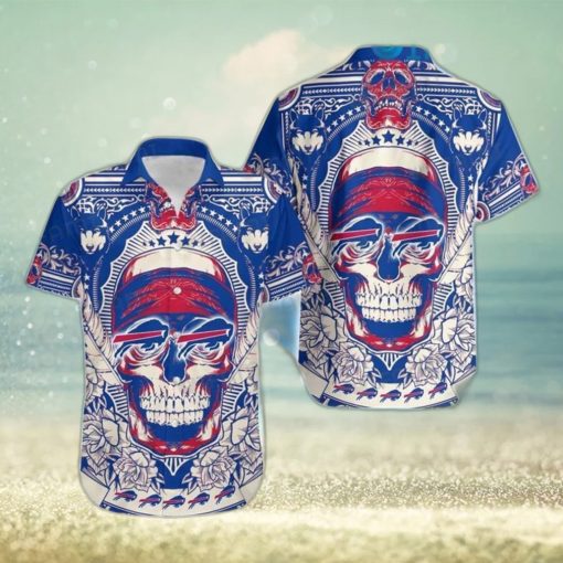 Buffalo Bills Hawaiian Shirt Pharaoh Skull Wolf Flower Buffalo Bills Gift