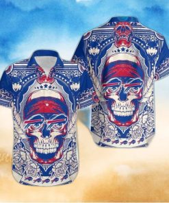 Buffalo Bills Hawaiian Shirt Pharaoh Skull Wolf Flower Buffalo Bills Gift