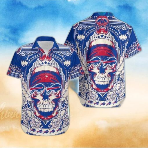 Buffalo Bills Hawaiian Shirt Pharaoh Skull Wolf Flower Buffalo Bills Gift