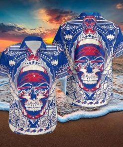 Buffalo Bills Hawaiian Shirt Pharaoh Skull Wolf Flower Buffalo Bills Gift