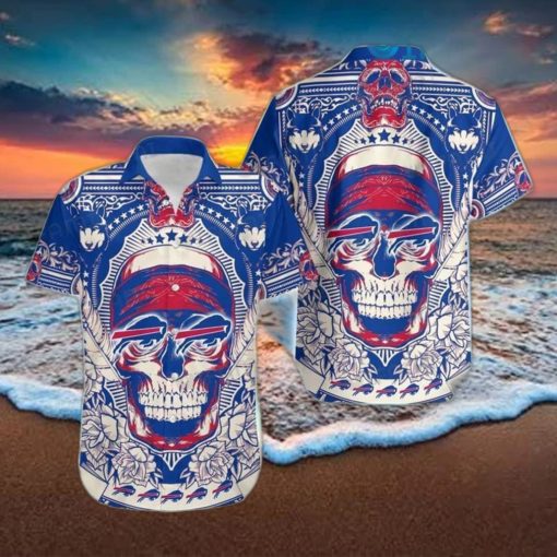 Buffalo Bills Hawaiian Shirt Pharaoh Skull Wolf Flower Buffalo Bills Gift